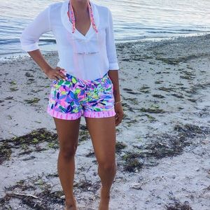 Bright Lilly Pulitzer tie shorts